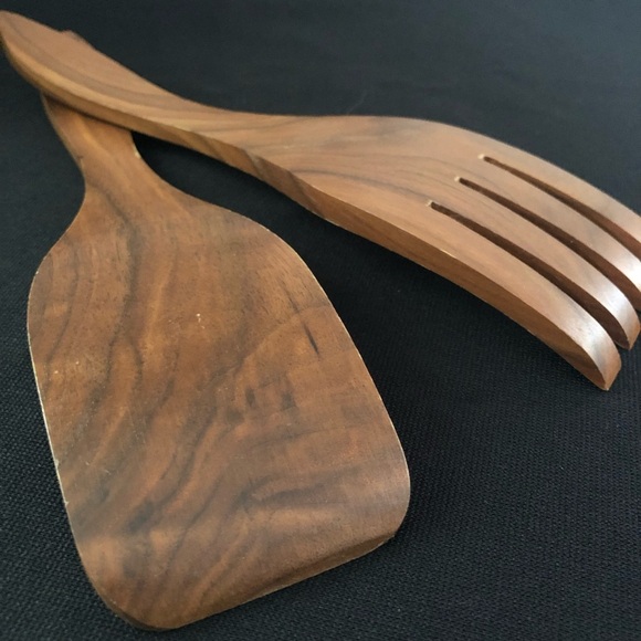 Wooden Salad Fork and Spoon Set - Picture 3 of 7